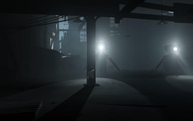 Inside is a puzzle platformer. The player character is an unnamed boy who explores a surreal and mostly monochromatic environment presented as a 2.5D platform game. The game is dark, with color used sparingly to highlight both the player and certain parts of the environment. The game is also mostly silent, with the exception of occasional musical cues, the boy's vocals, dogs barking, equipment and sound effects. The player controls the boy who walks, runs, swims, climbs, and uses objects to overcome obstacles and progress in the game. The boy gains the ability to control bodies to complete certain puzzles, a mechanic that IGN's Marty Sliva compared to a similar mechanic in The Swapper. At various points in the game, the player may discover hidden rooms containing glowing orbs. If all the orbs are deactivated during a playthrough, the player unlocks the game's alternate ending. (from Wikipedia)