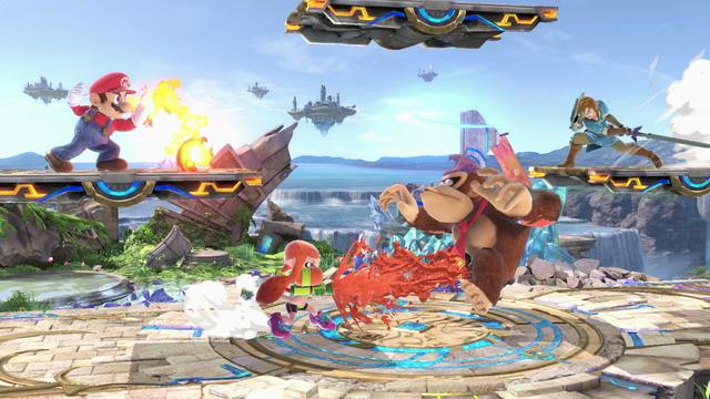 The game follows the series' traditional style of gameplay: controlling one of various characters, players must use differing attacks to weaken their opponents and knock them out of an arena. It features a wide variety of game modes, including a campaign for a single-player and multiplayer versus modes. Ultimate includes every playable character from previous Super Smash Bros. games—ranging from Nintendo's mascots to characters from third-party franchises—and several newcomers. (from Wikipedia)